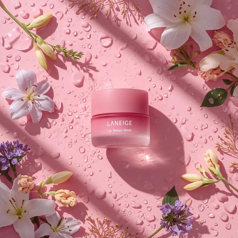 A hyper-realistic beauty product photograph of a