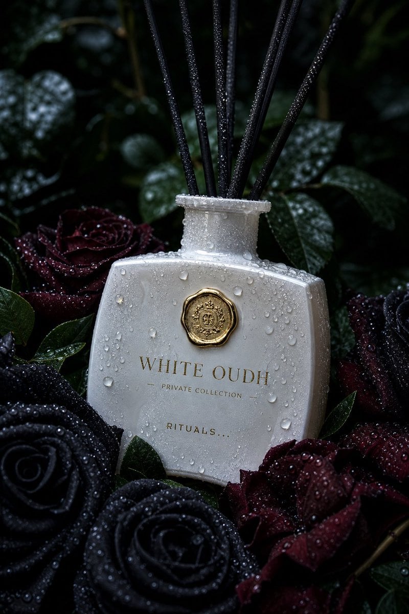 Ultra-realistic luxury product photography of a white