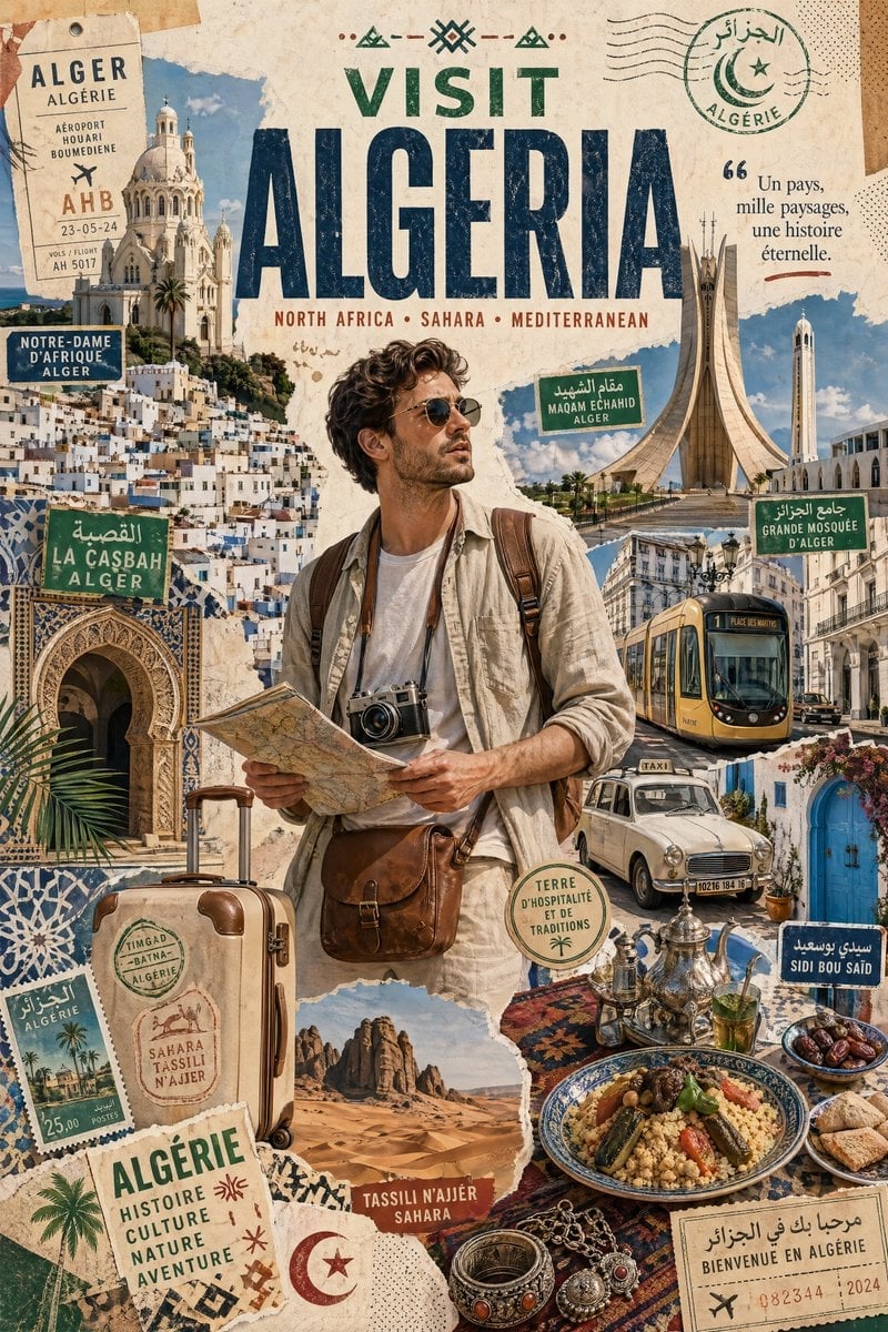 Create a stylized travel poster / graphic