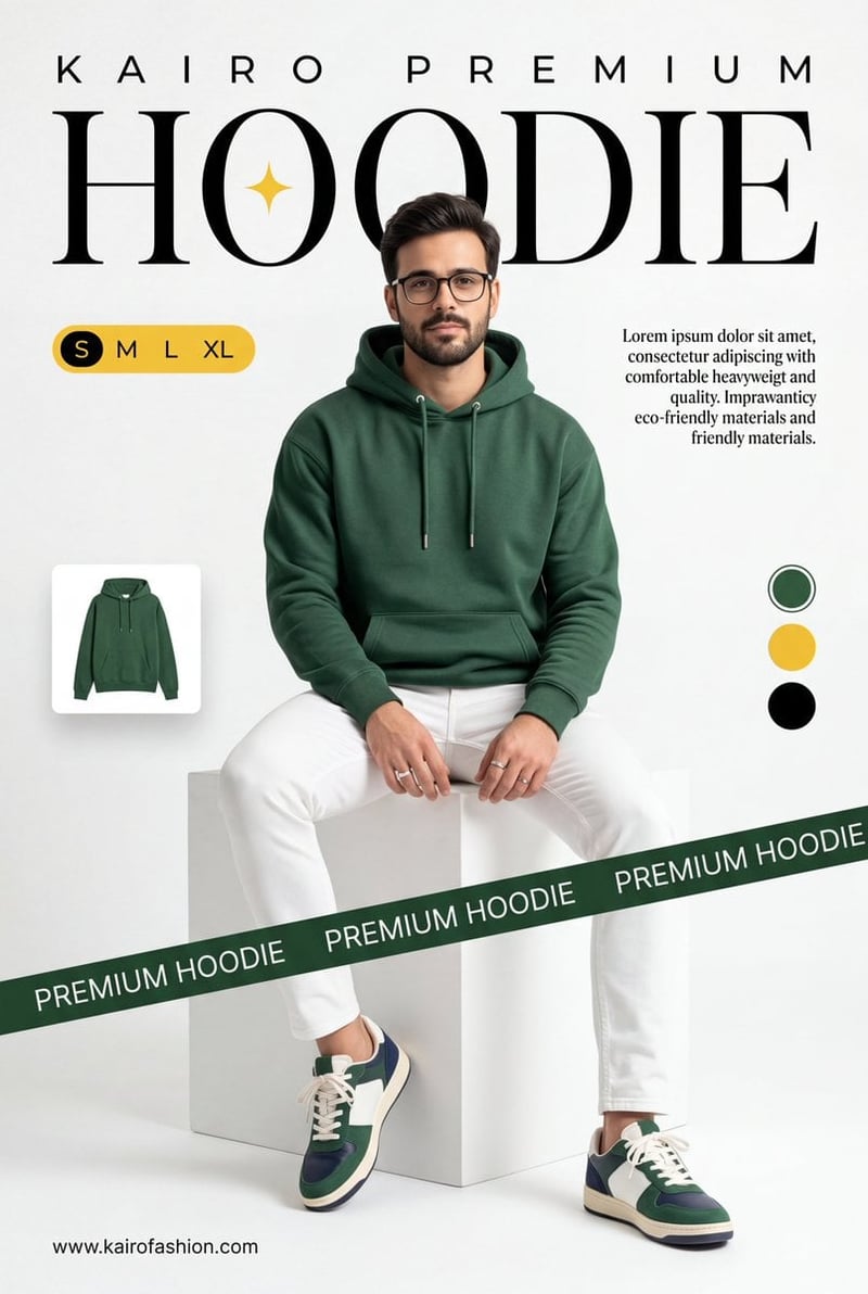 A professional commercial fashion advertisement feat...