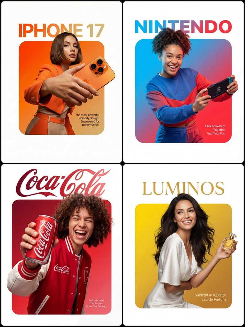 A professional high-end graphic design advertisement...